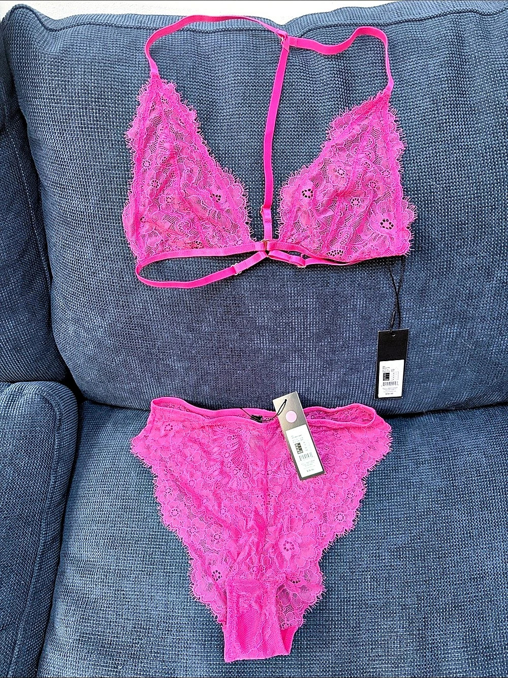 blush Pink Lace Bra & Panty Set NWT
